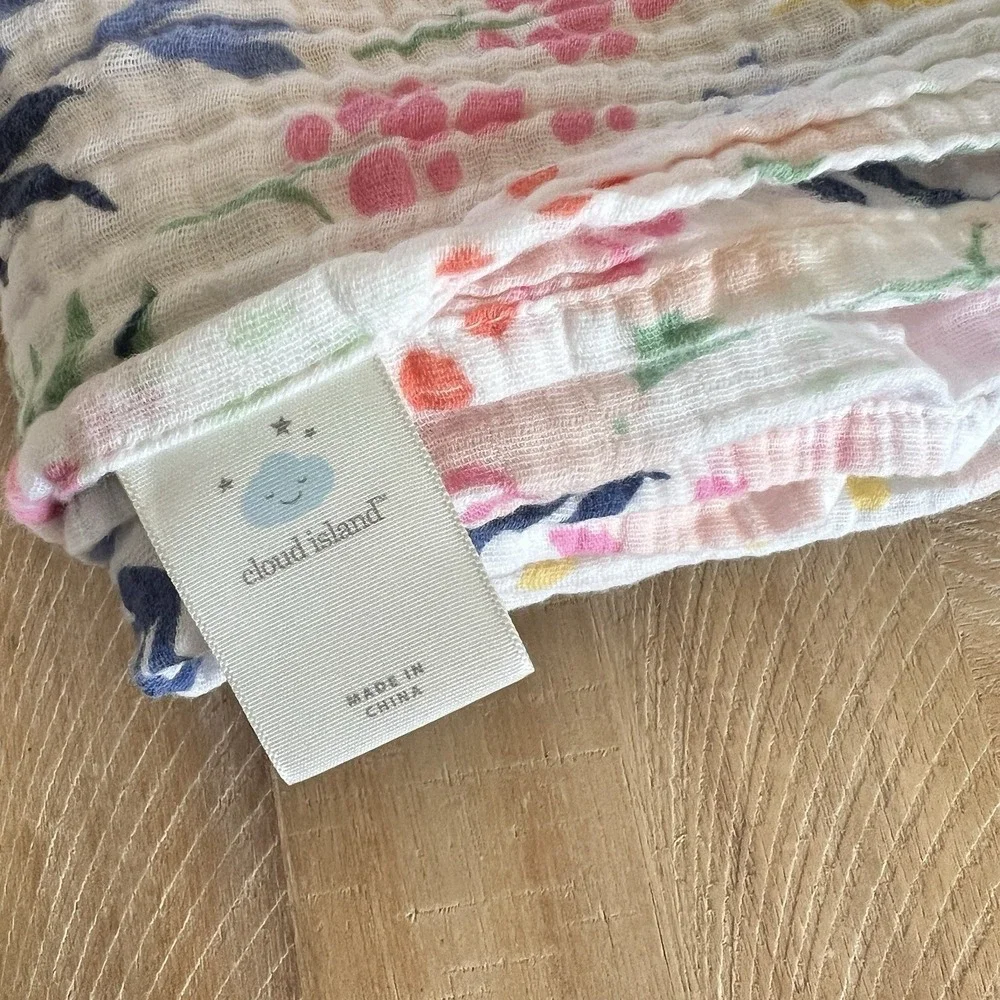 Little Unicorn & Cloud Island Lot Cotton Muslin Swaddle Blanket Wrap Lovey 47x47